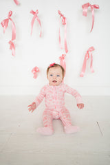 Pink Bows (Convertible Zip Footies)
