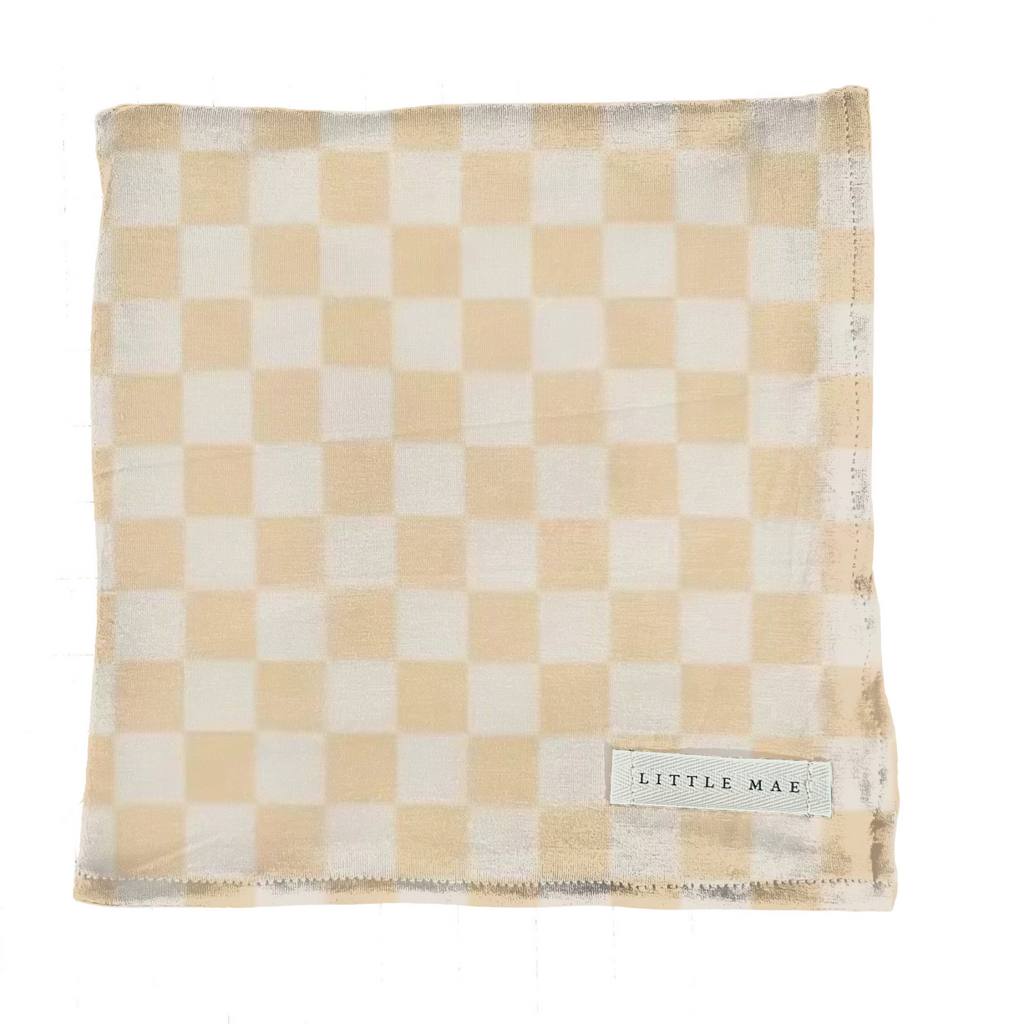 Beige & White Checkered Stretch Swaddle