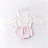 Baby handmade love sweater, knitted sweater, long sleeved jumpsuit, bag, buttocks, sweatshirt, crawling suit