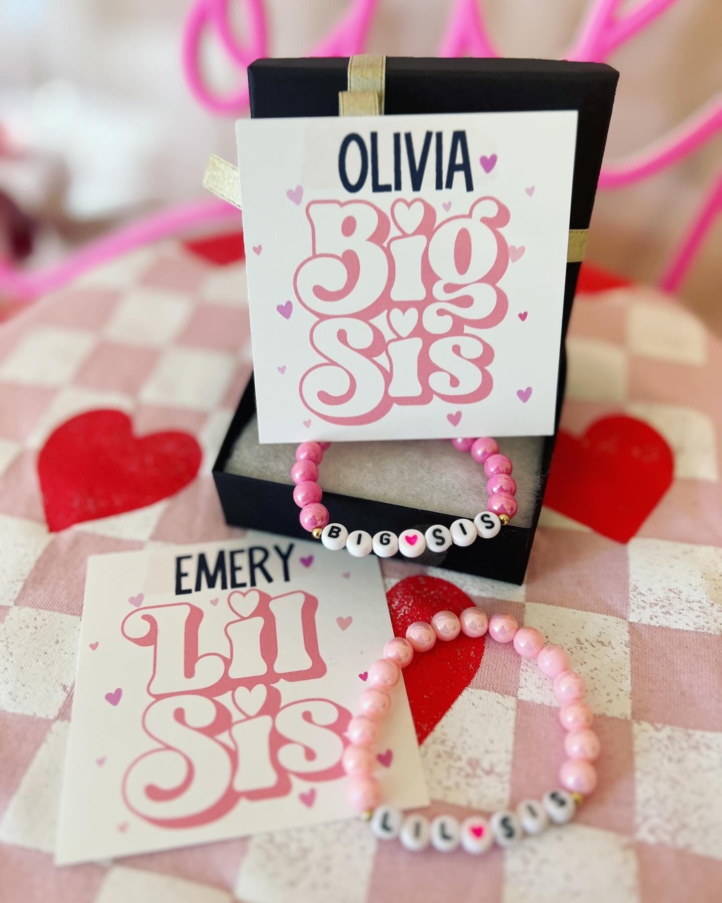 Big Sister Bracelet, new baby sister gift, gift from baby, big sis gift, Big sister, Bracelet, card, box & ribbon! Personalized card!