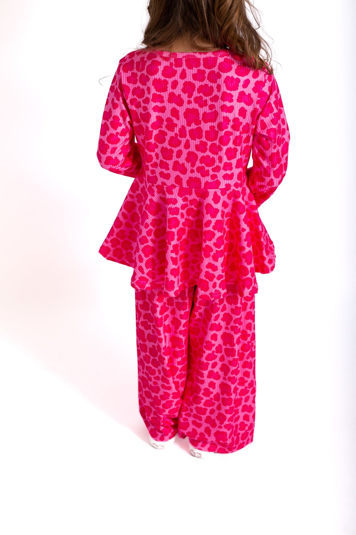 Three Little Tots Pink leopard ribbed lounge set, additional view