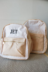 Tan Checkered Backpack