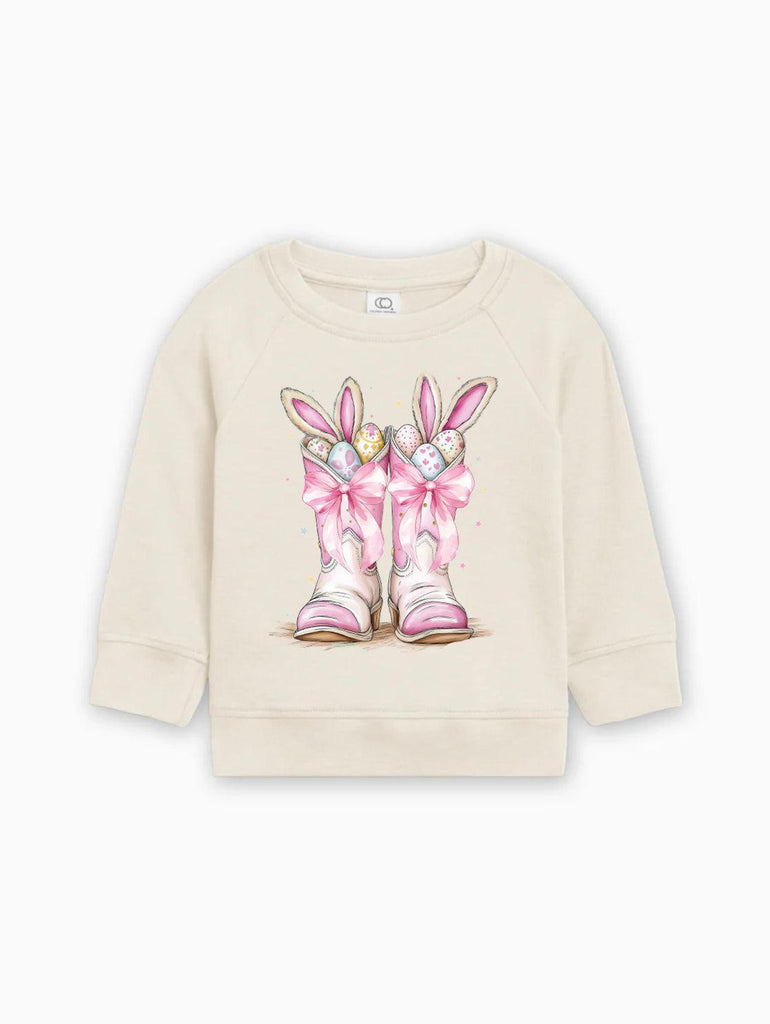 Easter Eggs in boots Easter Organic Cotton Baby toddler Pullover
