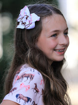 Three Little Tots Girls Western Horse Print Twirl Dress Short Sleeve, extra product detail