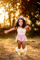 He is risen ruffle romper
