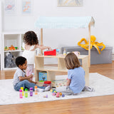 Three Little Tots Holly Wooden Market Stand Kids' Pretend Play Shop and Display Shelf, second additional photo