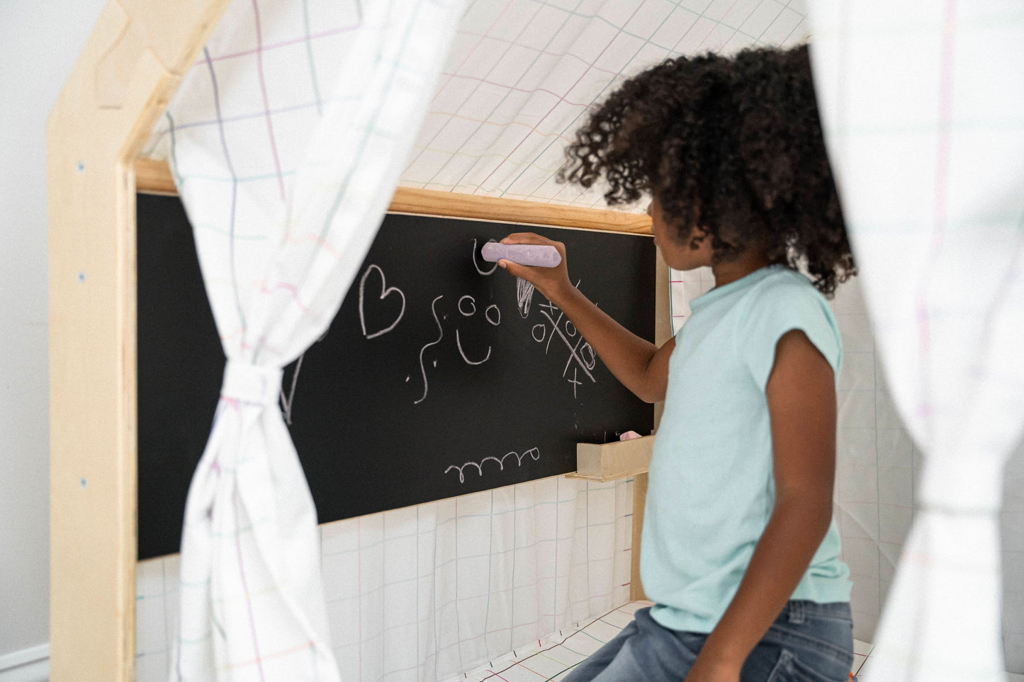 Three Little Tots Flair Playhouse and Sensory Desk - Black and White, sixth additional photo