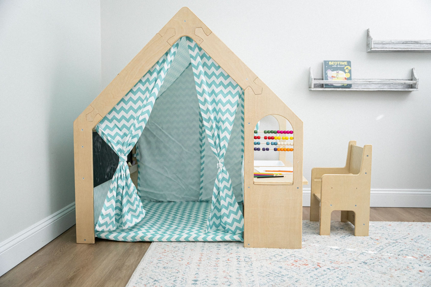 Three Little Tots Flair Playhouse and Sensory Desk - Black and White, eighth additional photo