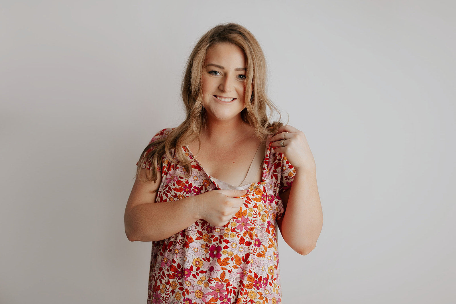 Ultra-soft, stretchy maternity gown with full backside coverage, perfect for pre and post-baby comfort.