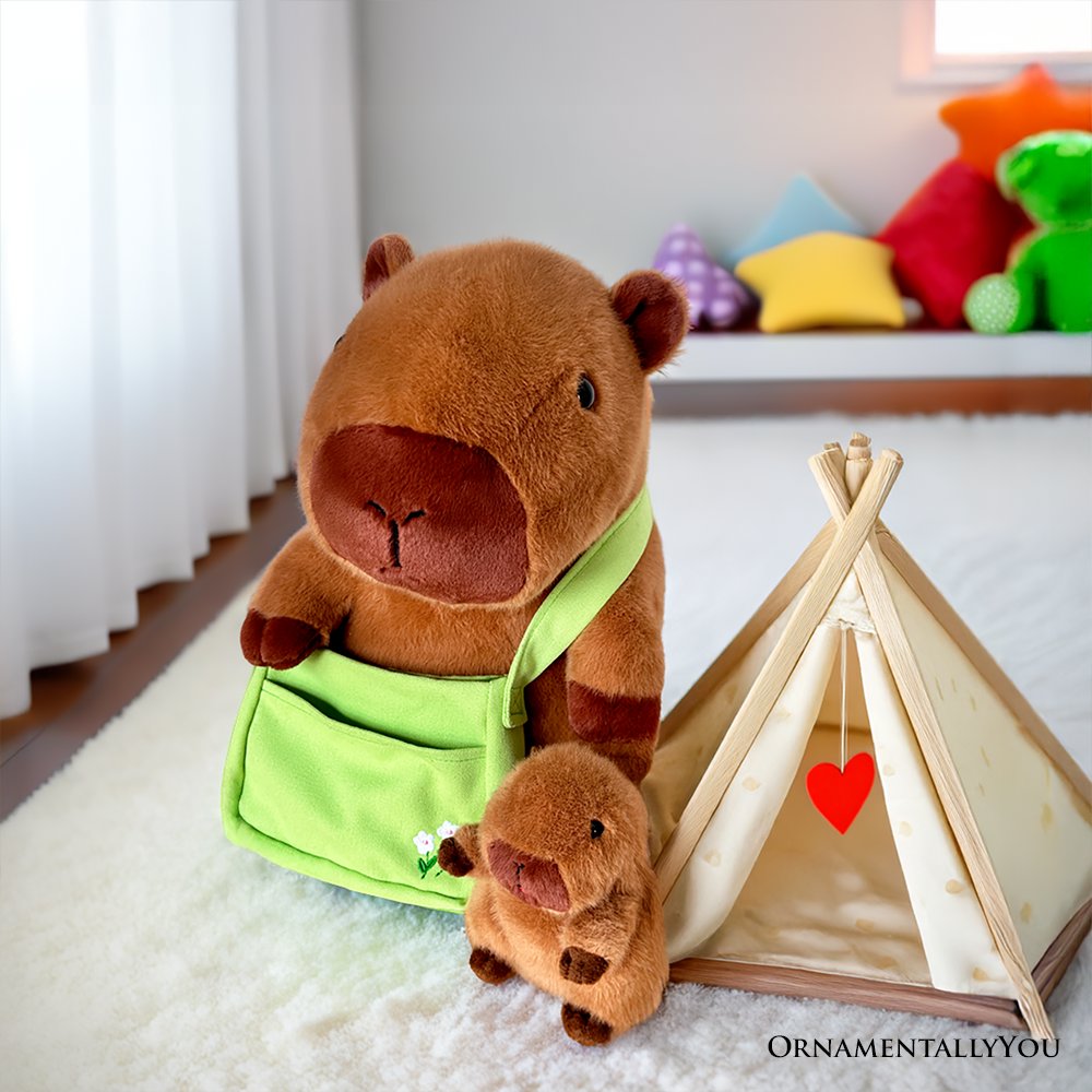 Three Little Tots Coco the Capybara and Her Baby Plushie Set Adorable 12 Stuffed Animal Toy Gift for, additional view