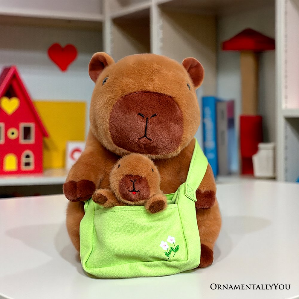 Three Little Tots Coco the Capybara and Her Baby Plushie Set Adorable 12 Stuffed Animal Toy Gift for, supplementary photo