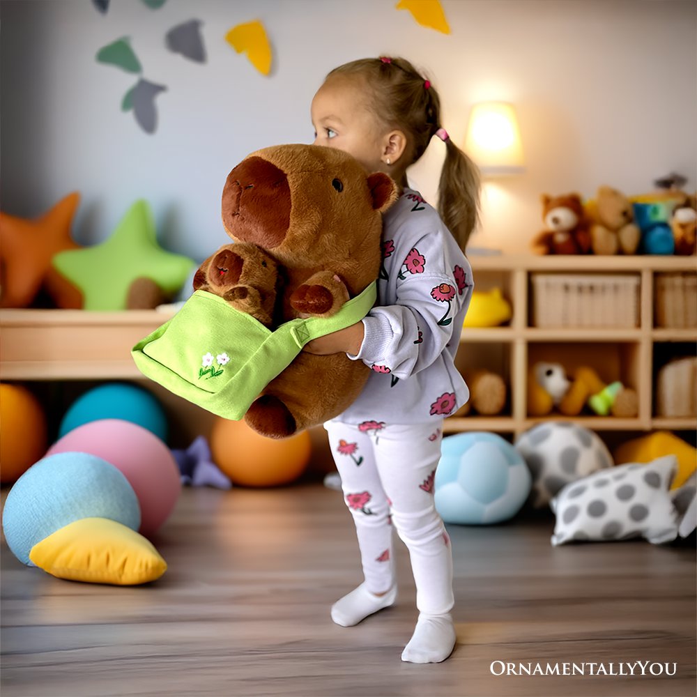 Three Little Tots Coco the Capybara and Her Baby Plushie Set Adorable 12 Stuffed Animal Toy Gift for, alternate angle
