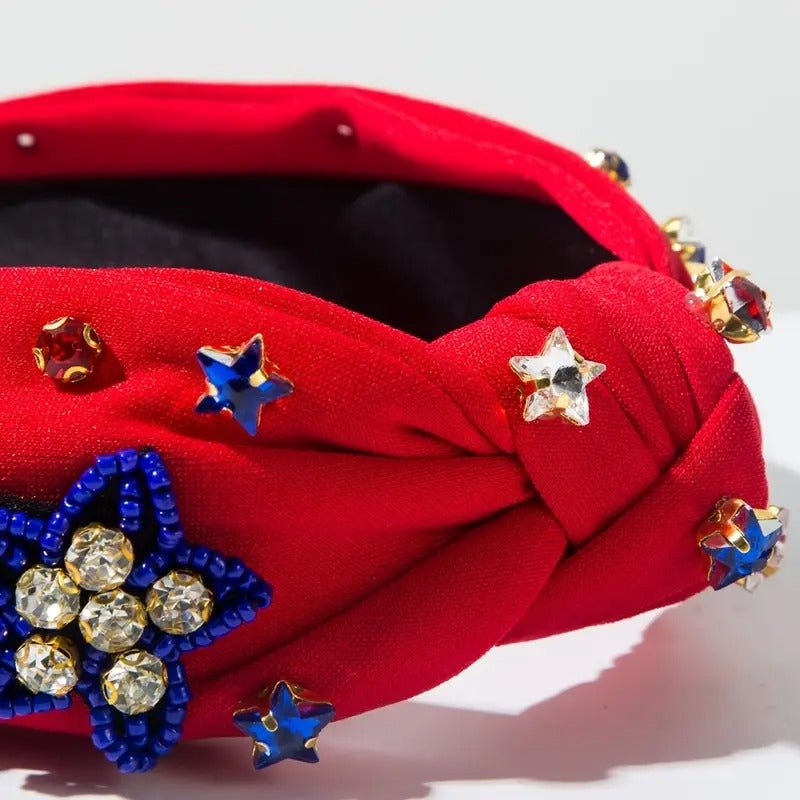 Three Little Tots Fourth of July Headband Red White and Blue, extra product detail