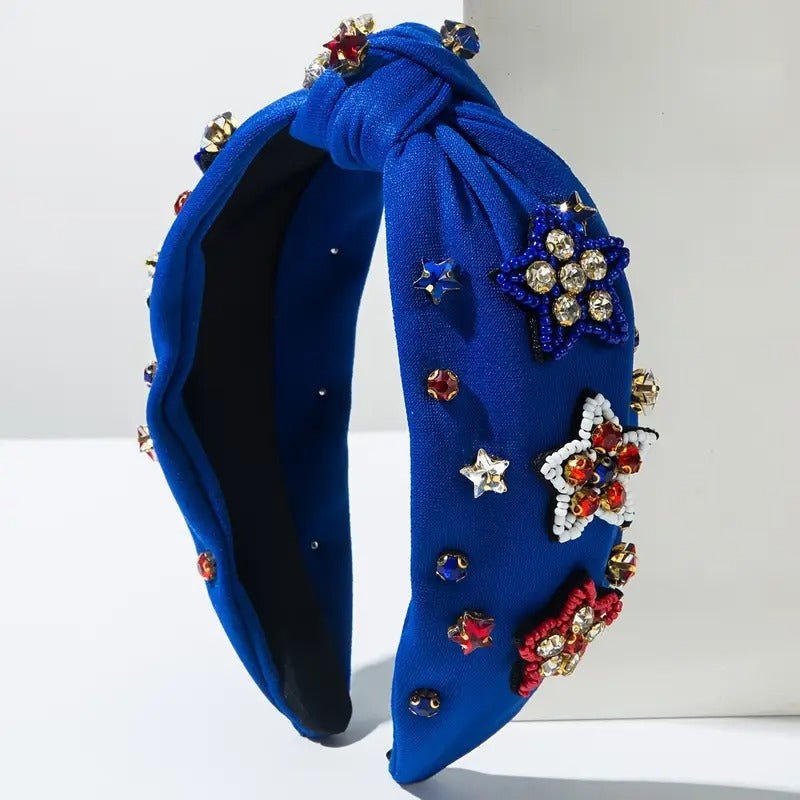 Three Little Tots Fourth of July Headband Red White and Blue, additional view