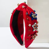 Three Little Tots Fourth of July Headband Red White and Blue, additional product photo
