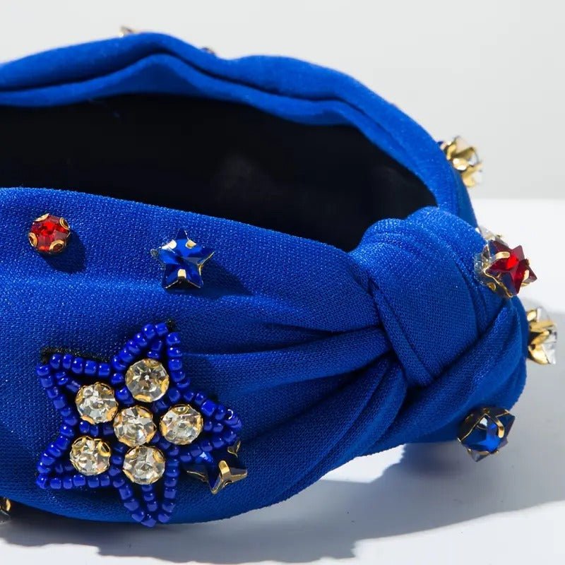 Three Little Tots Fourth of July Headband Red White and Blue, another angle