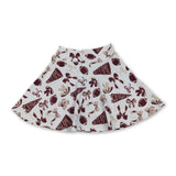 Maroon bow football go team kids girls activewear skirt