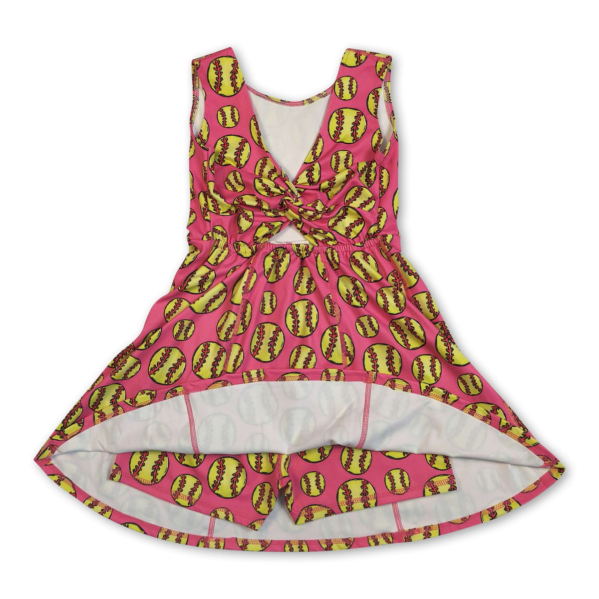 Sleeveless softball kids girls summer athletic dresses