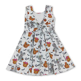 Sleeveless boo mouse pumpkin girls Halloween athletic dress