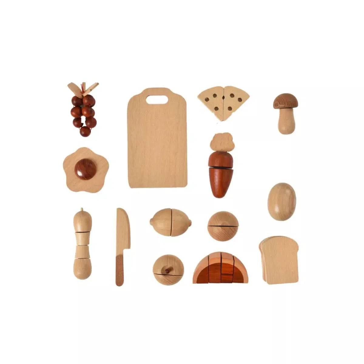 Three Little Tots Wooden Play Food Sets for Kids Kitchen, additional product photo