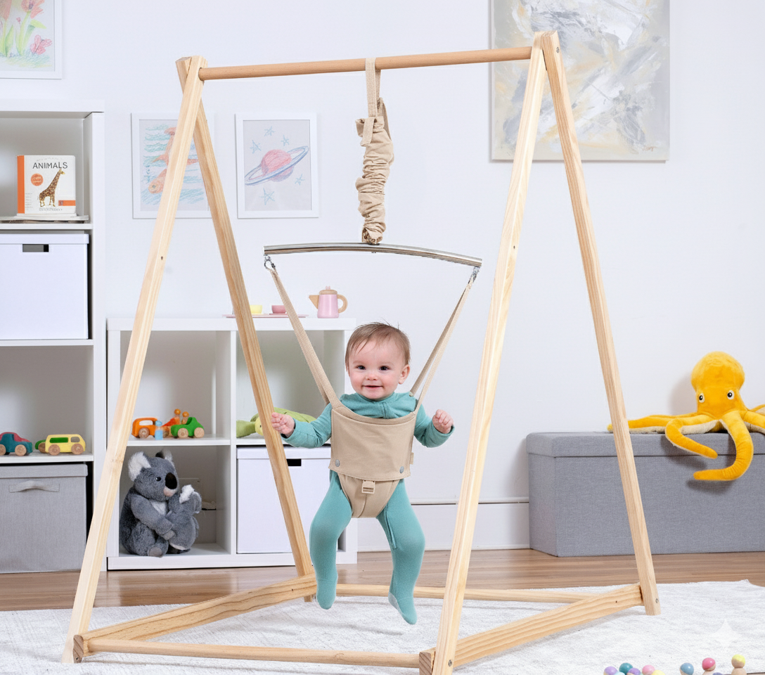 Three Little Tots Tulip Foldable Baby Bouncer - Beige