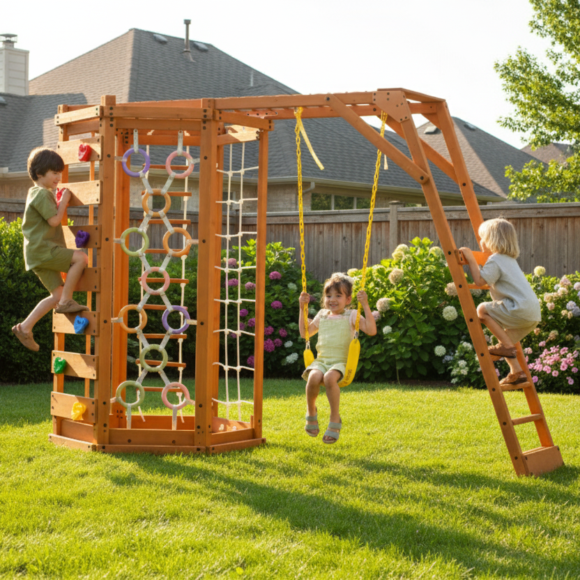 Three Little Tots Hawthorn Octagon Outdoor Jungle Gym