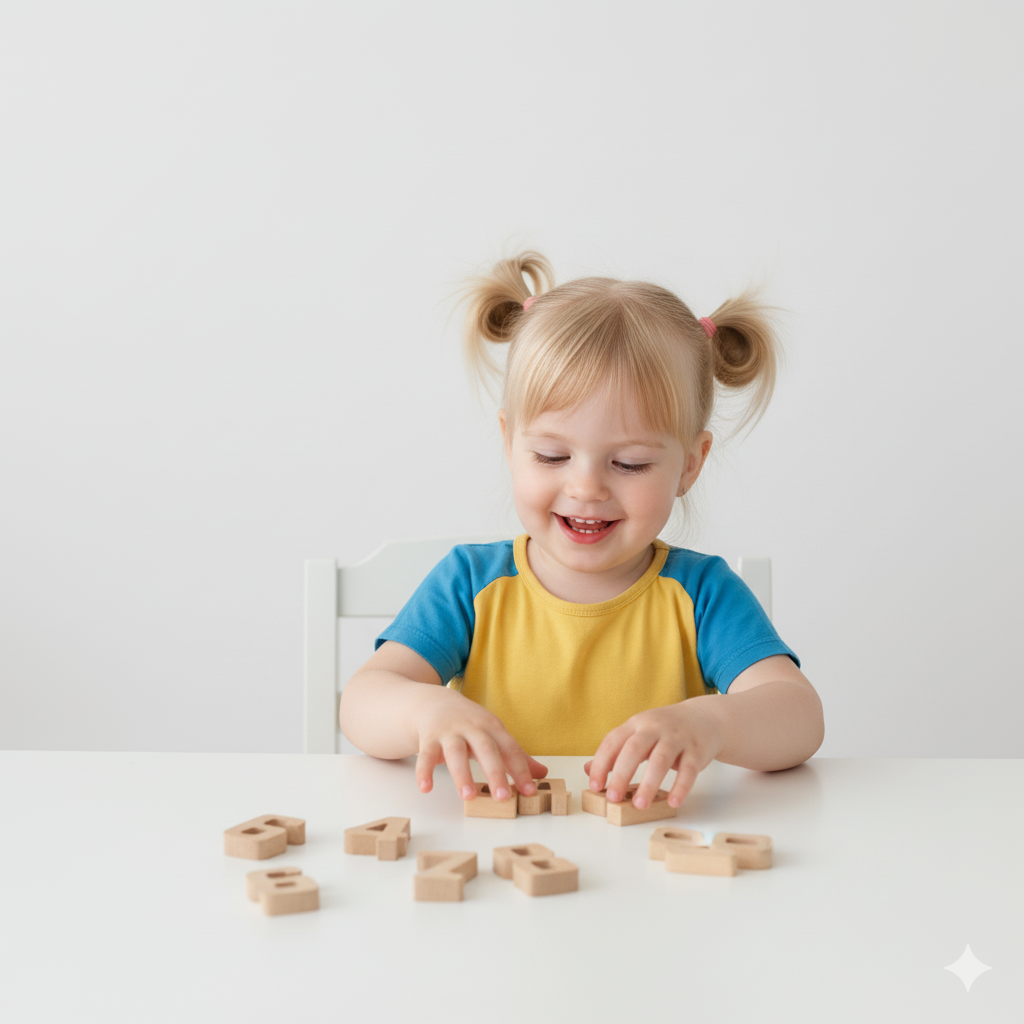 Three Little Tots Montessori Wooden Number Height Blocks Self-Correcting Math Learning Set