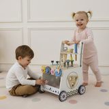 Three Little Tots Wooden Tool Walker Multi-Activity Learning Wagon for Toddlers