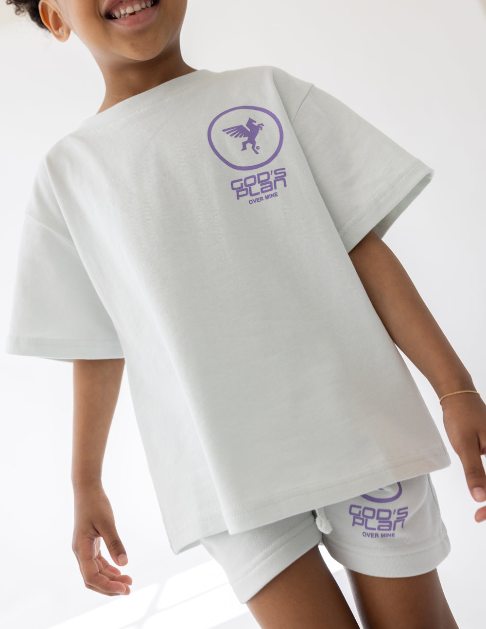 Three Little Tots God's Plan Racing Kids Tee, alternate angle