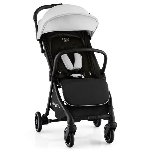 Three Little Tots One-Hand Folding Portable Lightweight Baby Stroller with Aluminum Frame-Gray