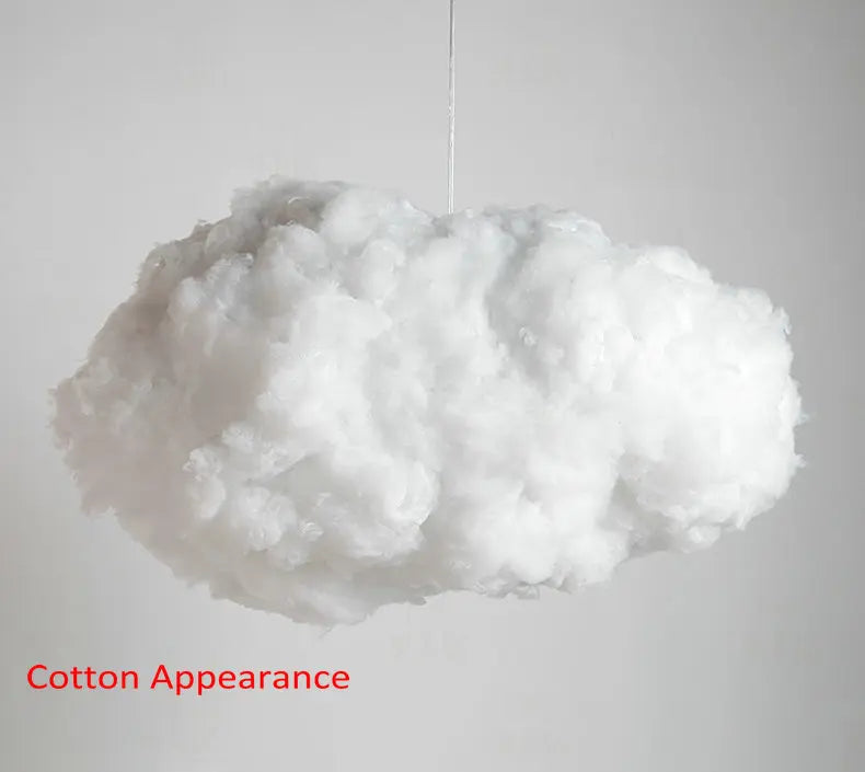 Creative White Cotton Cloud Pendant Lamp - Perfect for Kids' Room, Coffee Room, and Girl's Bedroom Decor - LED Hanging Lights with Unique Lightning Design