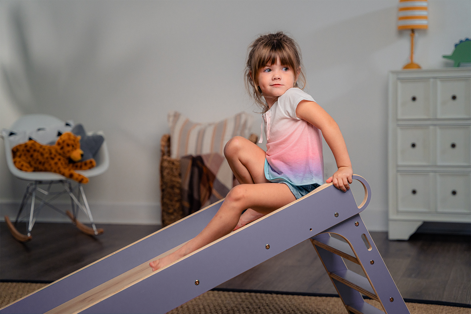 Three Little Tots Holland- Wooden Folding Slide, alternate angle