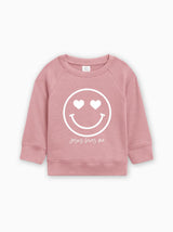 Heart Smiley Face Jesus Loves Me Easter Baby And Toddler Organic Cotton Pullover