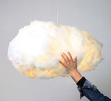 Creative White Cotton Cloud Pendant Lamp - Perfect for Kids' Room, Coffee Room, and Girl's Bedroom Decor - LED Hanging Lights with Unique Lightning Design