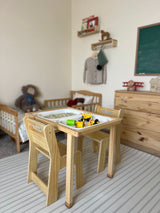 Three Little Tots Cordia Wooden Kids Activity Table and Chair Set Montessori-Inspired Desk for Play , third additional photo