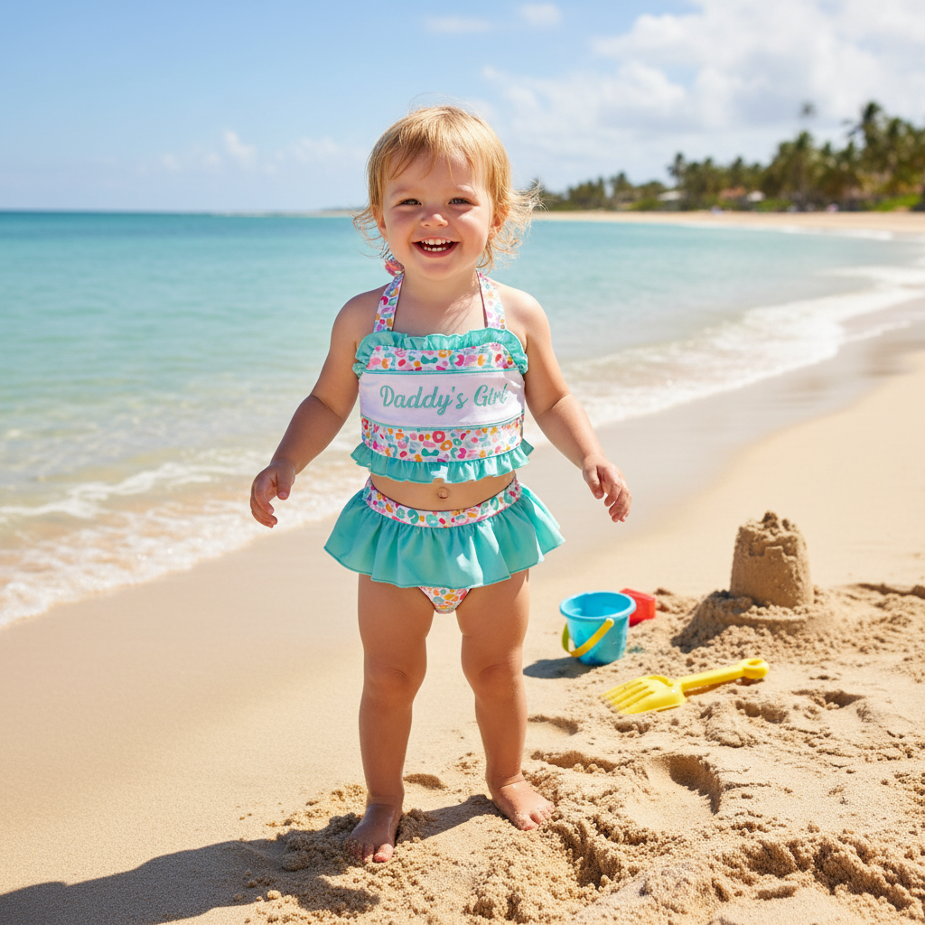 Daddy’s girl summer leopard two piece Swimsuit