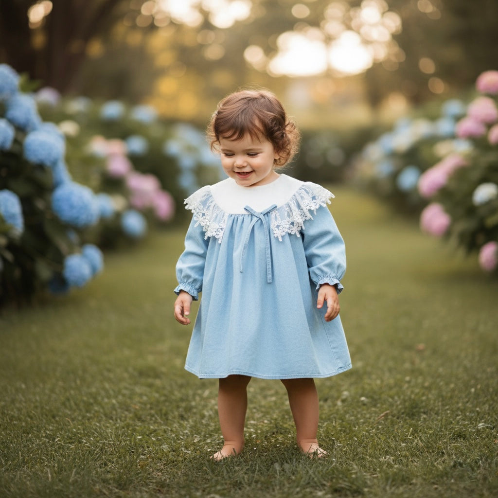 Elodie Blue Lace Dress