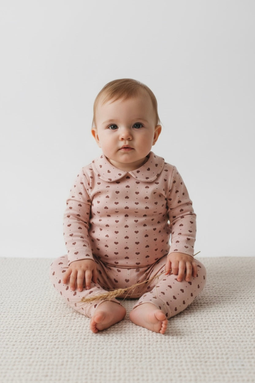 Pink Heart Collar 2 Piece Set