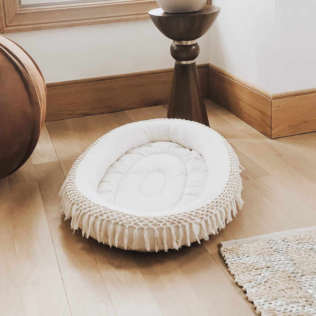 Three Little Tots Oval Play Mat, in Ivory