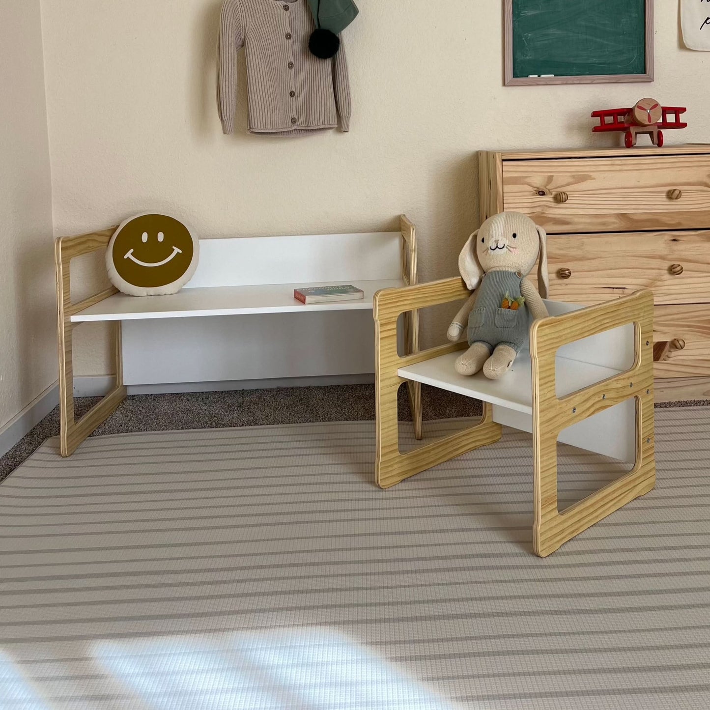 Three Little Tots Hanover Convertible Table Chair and Bench Set, third additional photo