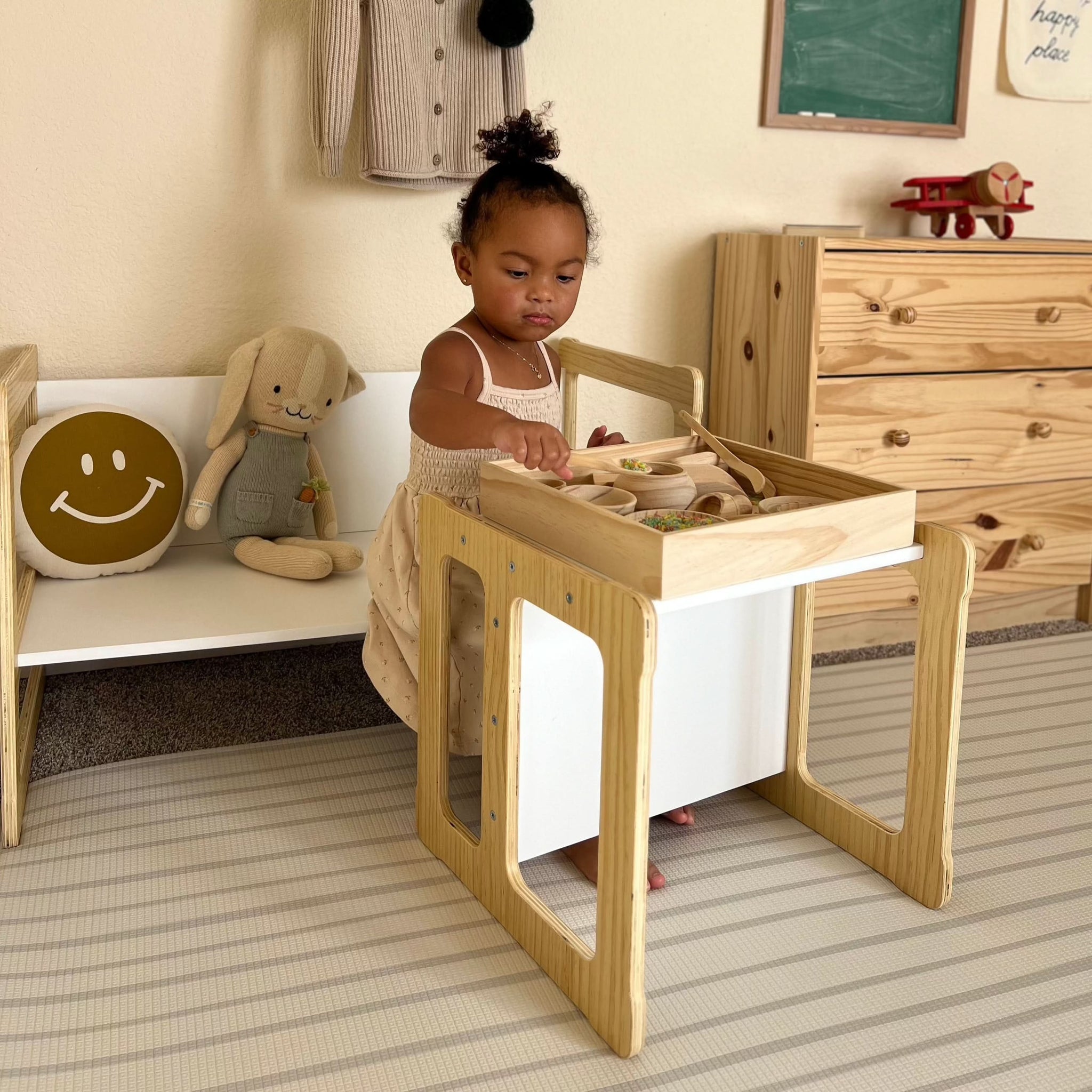 Three Little Tots Hanover Convertible Table Chair and Bench Set, another angle