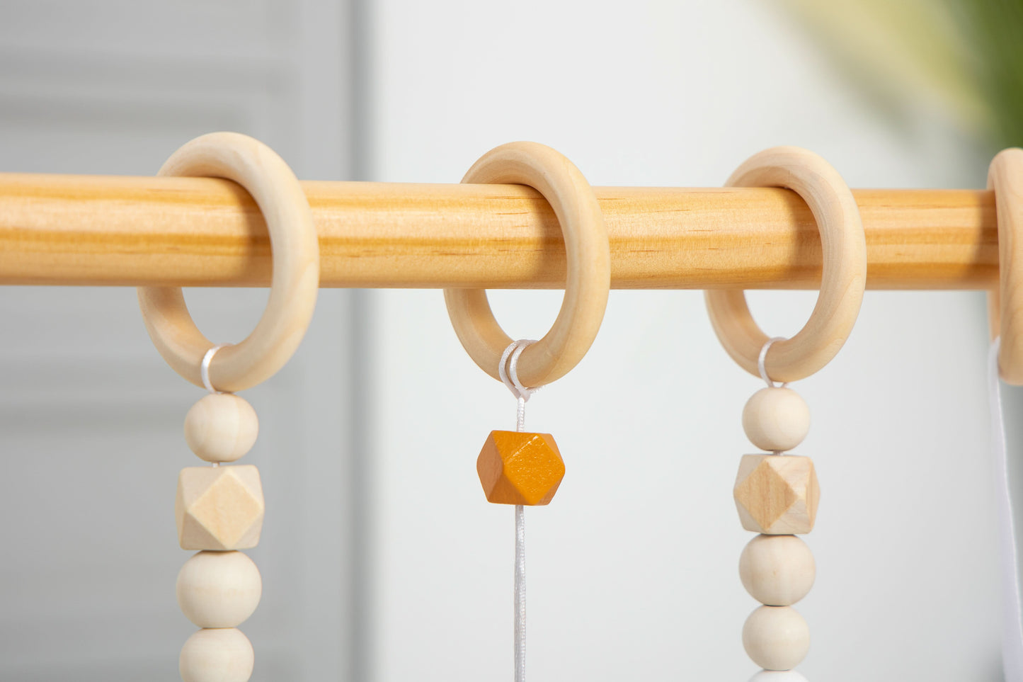 Three Little Tots Lilac Wooden Baby Gym Montessori Infant Play Gym with Hanging Toys, supplementary photo