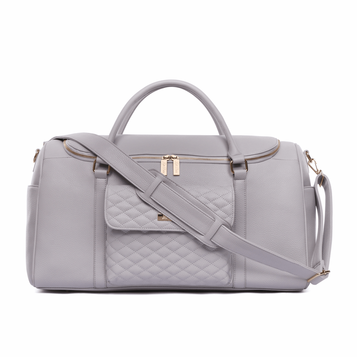 Three Little Tots Weekender Travel Bag Stone Grey, alternate angle