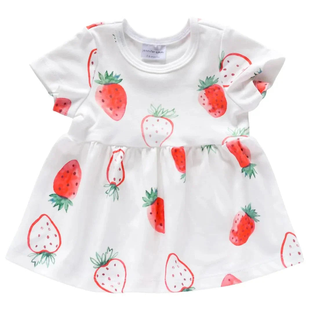 Three Little Tots Jennifer Ann - Organic Dress - Strawberry Dress