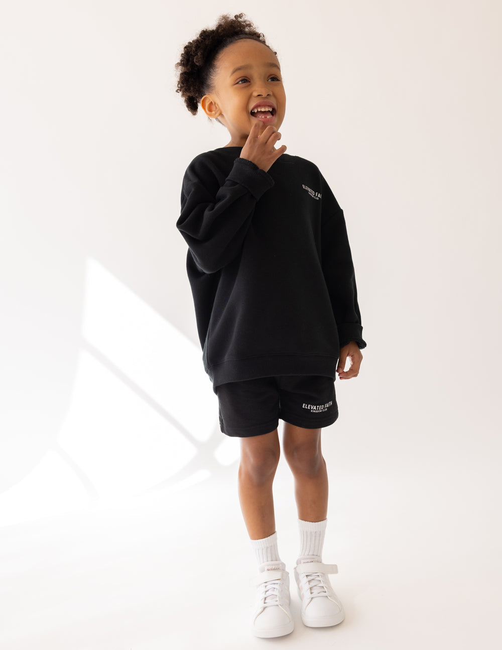 Three Little Tots Kingdom Club Black Kids Crewneck, additional product photo