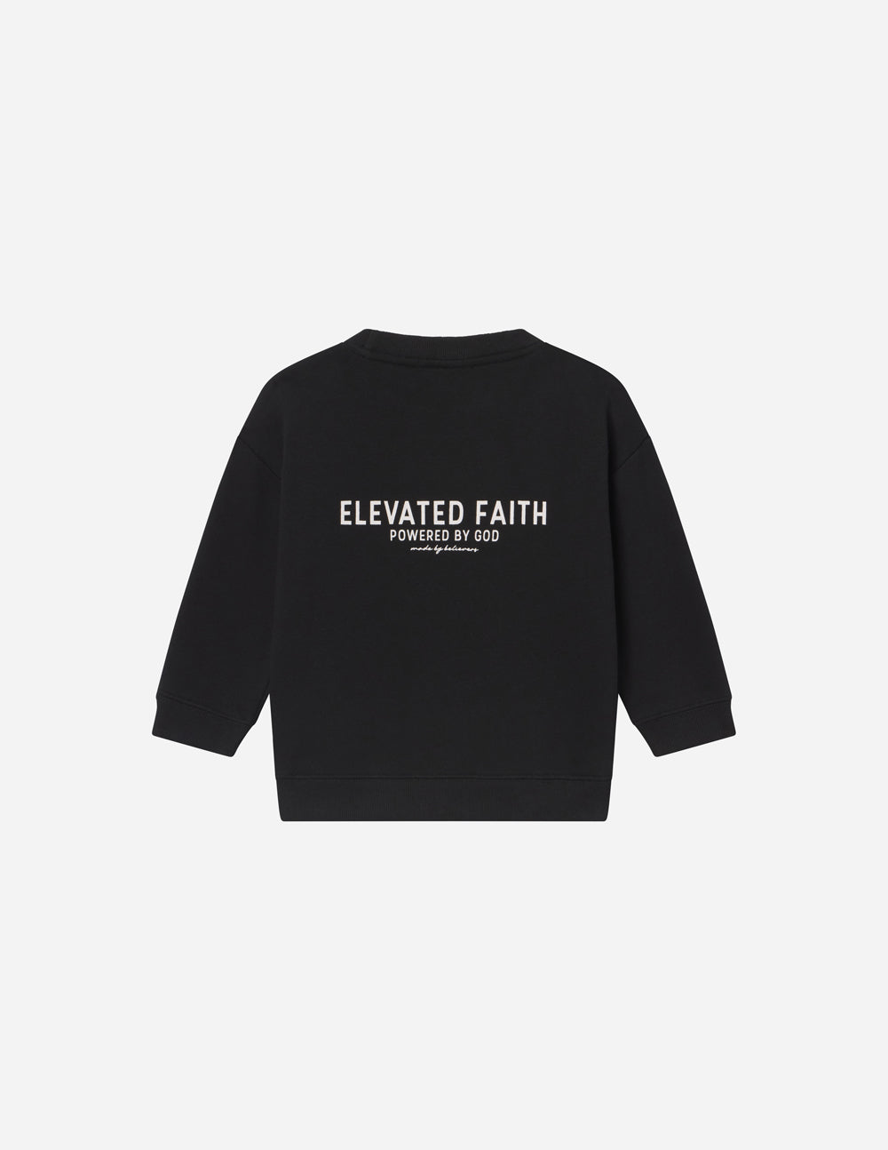 Three Little Tots Kingdom Club Black Kids Crewneck, another angle