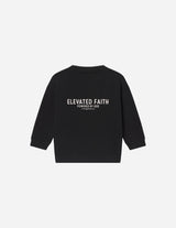 Three Little Tots Kingdom Club Black Kids Crewneck, another angle