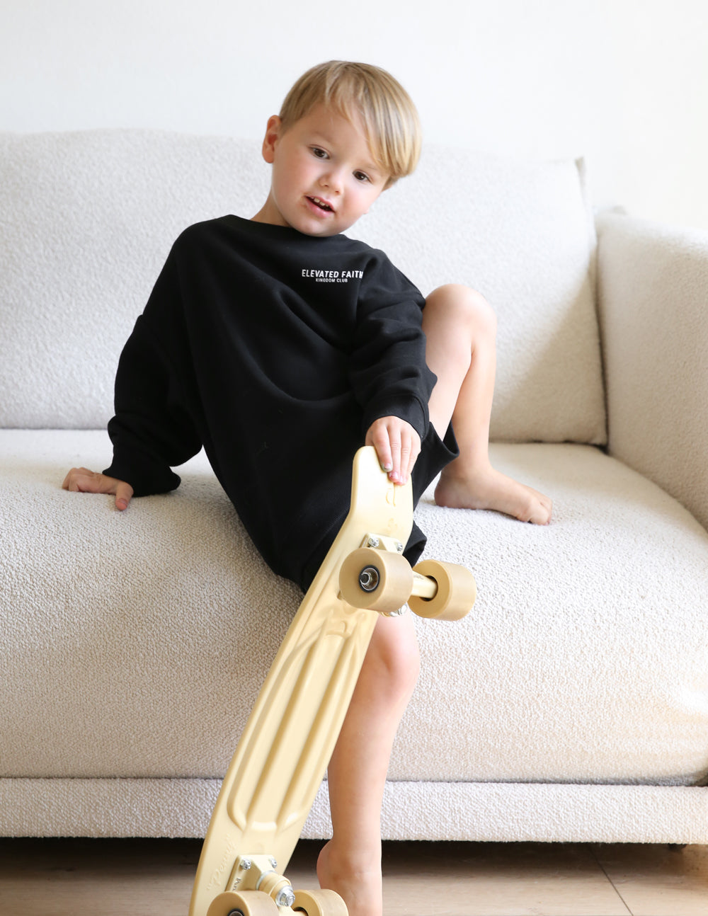 Three Little Tots Kingdom Club Black Kids Crewneck, extra product detail