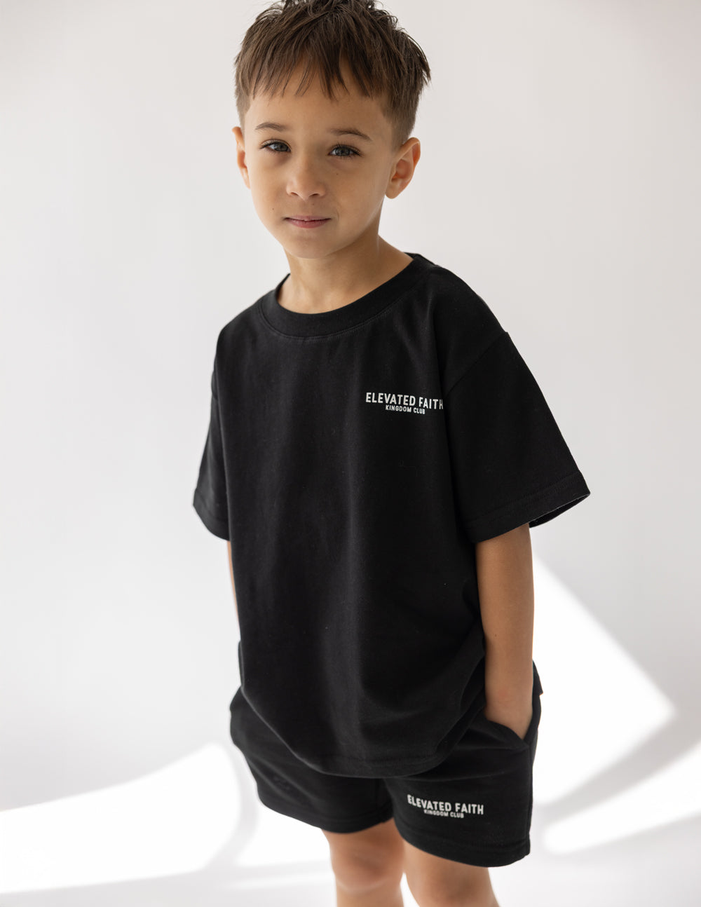 Three Little Tots Kingdom Club Black Kids Tee