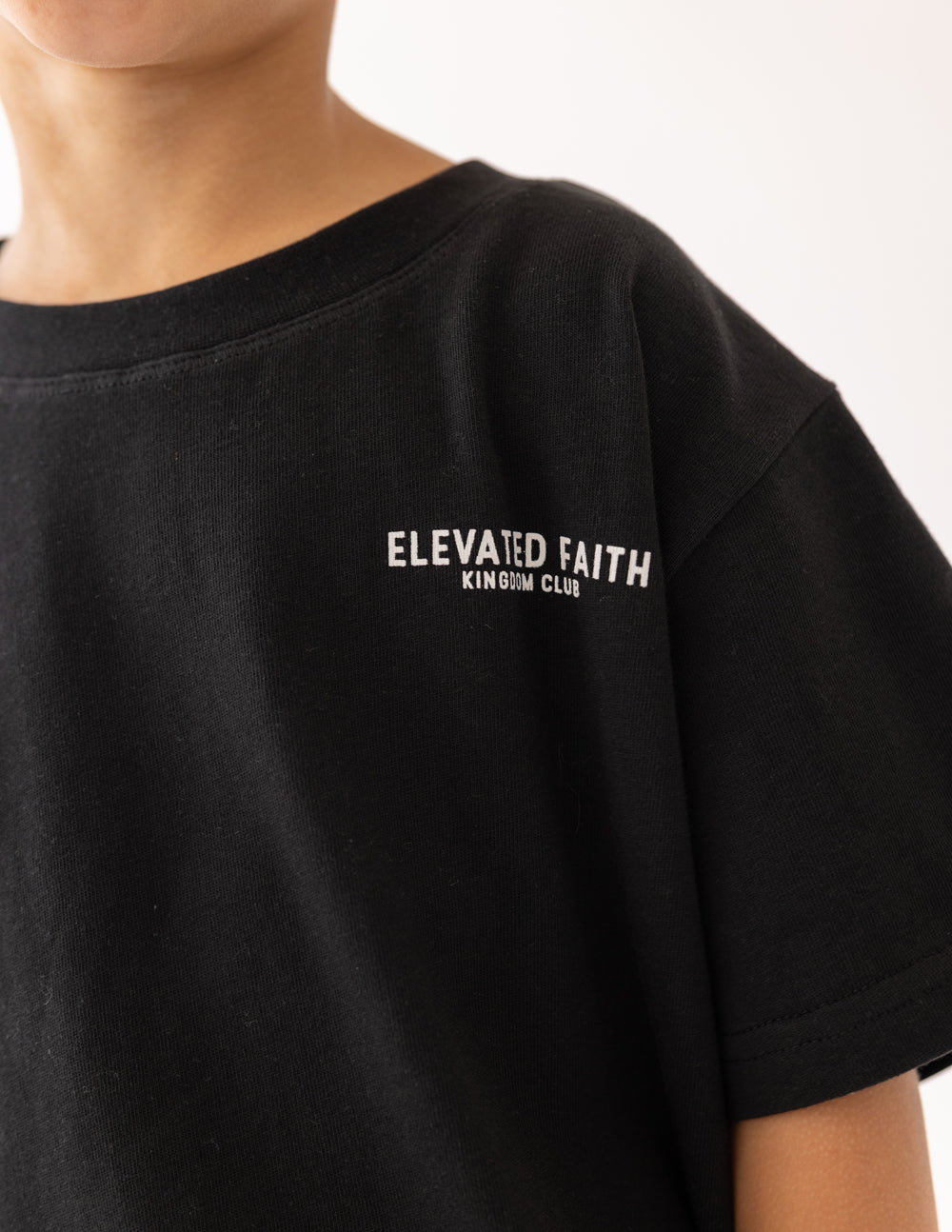 Three Little Tots Kingdom Club Black Kids Tee, extra product detail